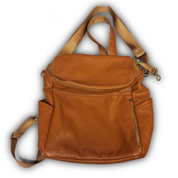 Azaria Cognac Vegan Leather Backpack main image 9